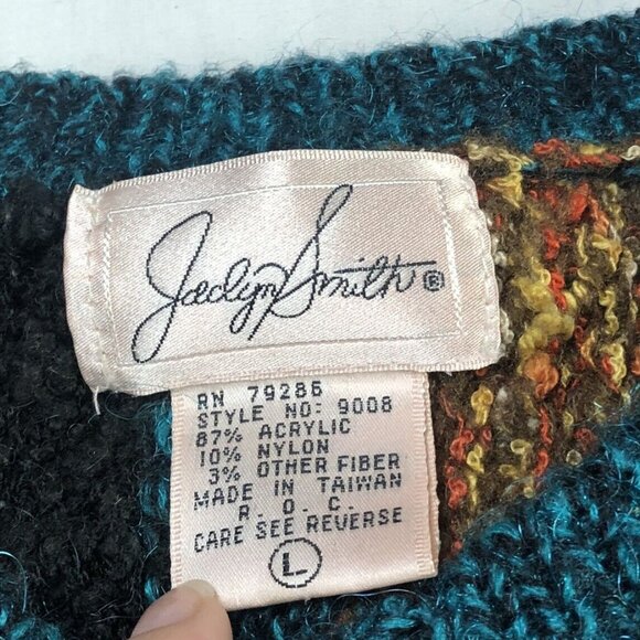 Jocelyn Smith Sweater Cardigan Woman Multicolor Embroidered Knit Size Large - Picture 4 of 8